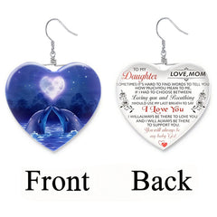 Dolphin Pattern Heart Earrings for Girls
