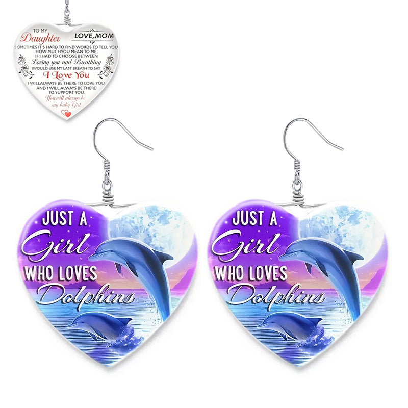 Heart Shaped Crystal Earrings for Girls - Christmas Gift