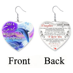 Heart Shaped Crystal Earrings for Girls - Christmas Gift