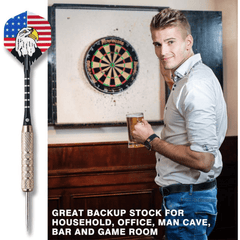 6pcs Metal Tip Darts Set with 12 Skull Flights for Halloween