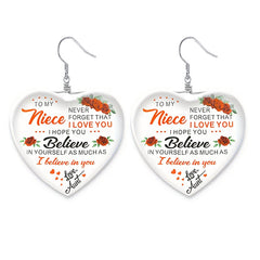 Heart Shaped Crystal Earring For Girls - Christmas Gift