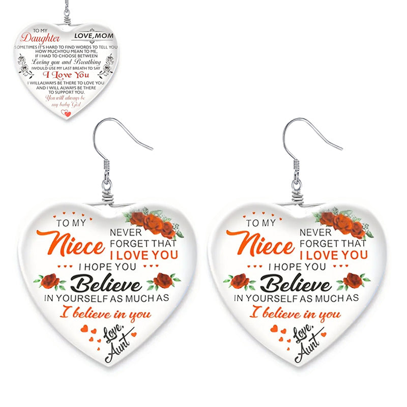Heart Shaped Crystal Earring For Girls - Christmas Gift