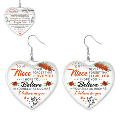Heart Shaped Crystal Earring For Girls - Christmas Gift