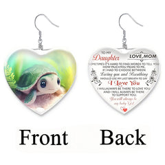 Baby Sea Turtle Pattern Heart Pendant Necklace For Girls