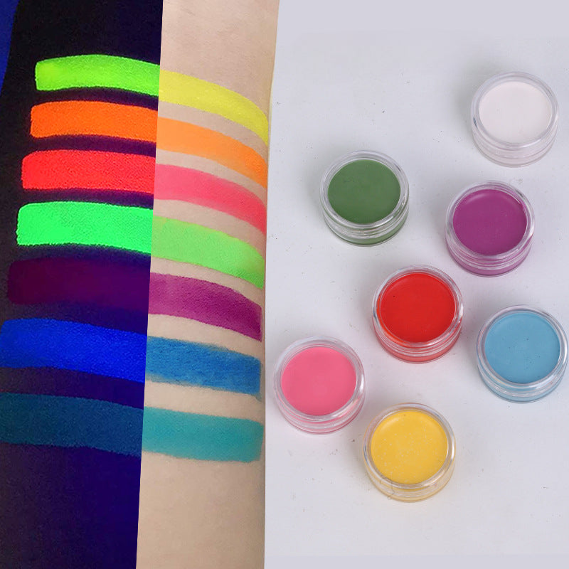 12 Colors Fluorescent Face Painting Paste Halloween Makeup