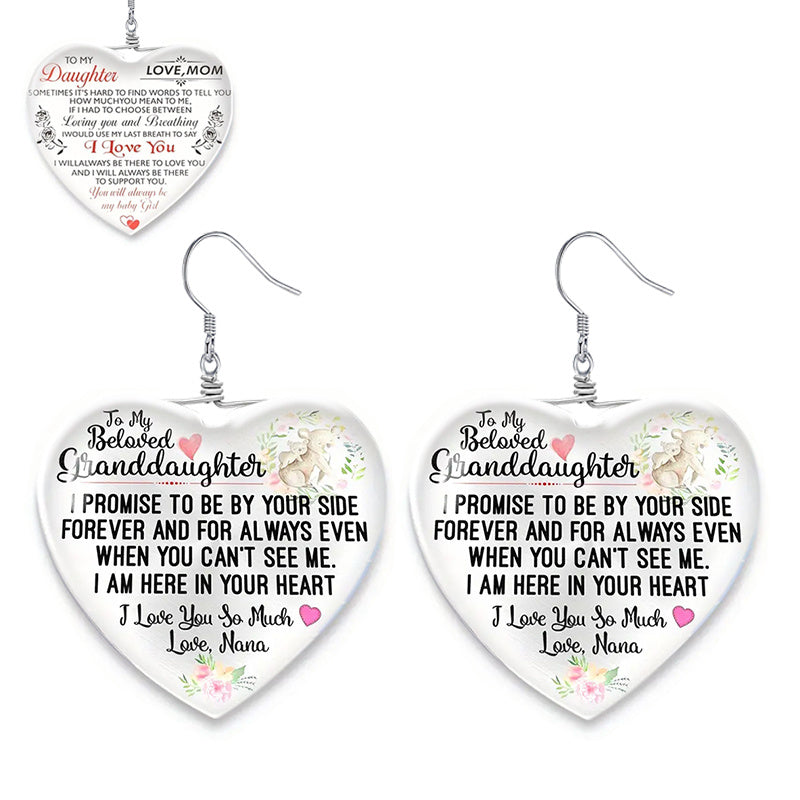 Heart Shaped Crystal Earrings for Girls