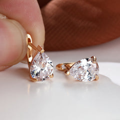 Pink Aqua Stone Clip On Earrings For Women Wedding