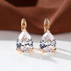 Pink Aqua Stone Clip On Earrings For Women Wedding