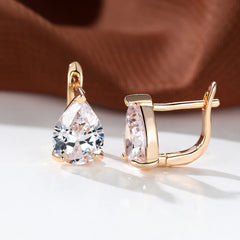 Pink Aqua Stone Clip On Earrings For Women Wedding