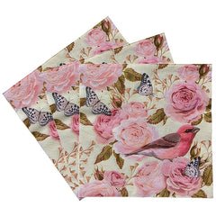 20pcs Western Food Printed Napkins Square Animal Decorative Paper Tissues
