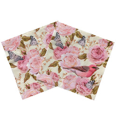 20pcs Western Food Printed Napkins Square Animal Decorative Paper Tissues