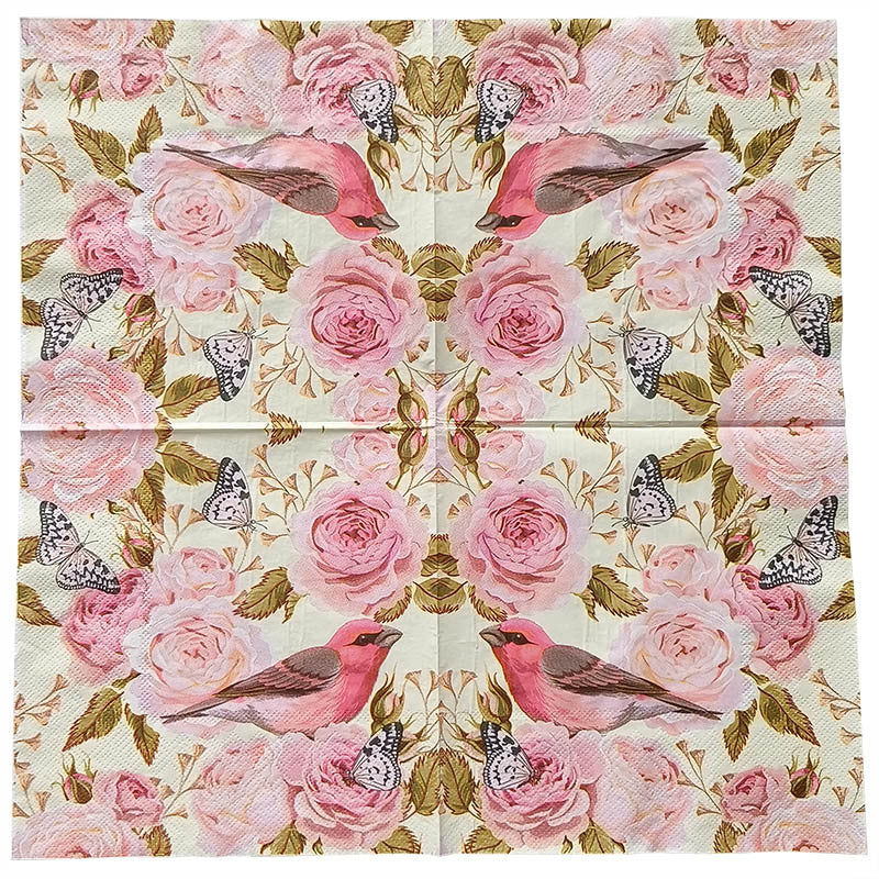 20pcs Western Food Printed Napkins Square Animal Decorative Paper Tissues
