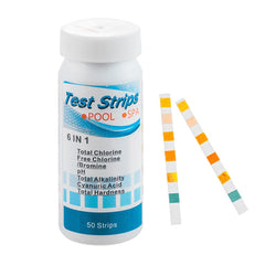 50pcs Chlorine Dip Test Strips for Pool & Spa, pH Alkalinity Water Hardness Test