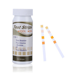 50pcs Chlorine Dip Test Strips for Pool & Spa, pH Alkalinity Water Hardness Test