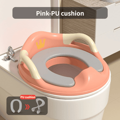Child Toilet Seat with Handle and Anti-Slip Design