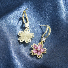 Flower Shape Crystal Zircon Drop Earrings - Girl Jewelry