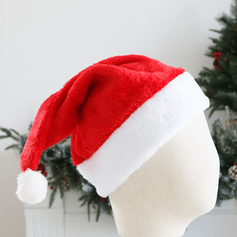 Plush Christmas Hat Short Plush Christmas Decorations