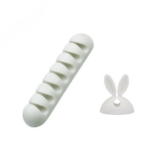 2pcs Silicone Car Wire USB Cable Holder Self adhesive Organizer Rabbit Shape
