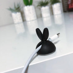 2pcs Silicone Car Wire USB Cable Holder Self adhesive Organizer Rabbit Shape