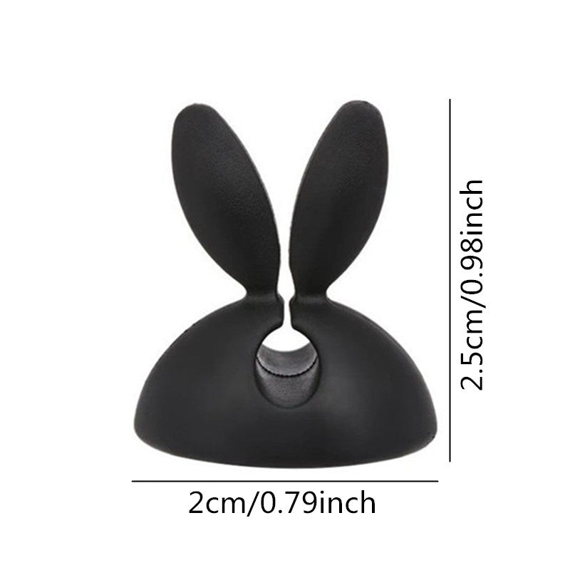 2pcs Silicone Car Wire USB Cable Holder Self adhesive Organizer Rabbit Shape