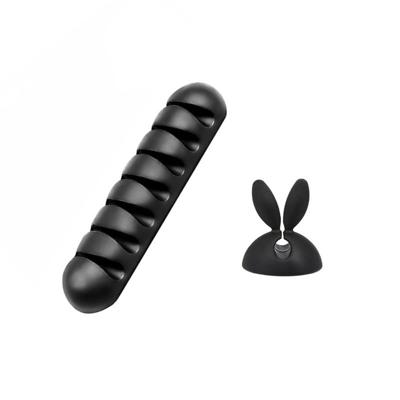 2pcs Silicone Car Wire USB Cable Holder Self adhesive Organizer Rabbit Shape