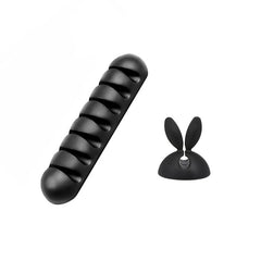 2pcs Silicone Car Wire USB Cable Holder Self adhesive Organizer Rabbit Shape