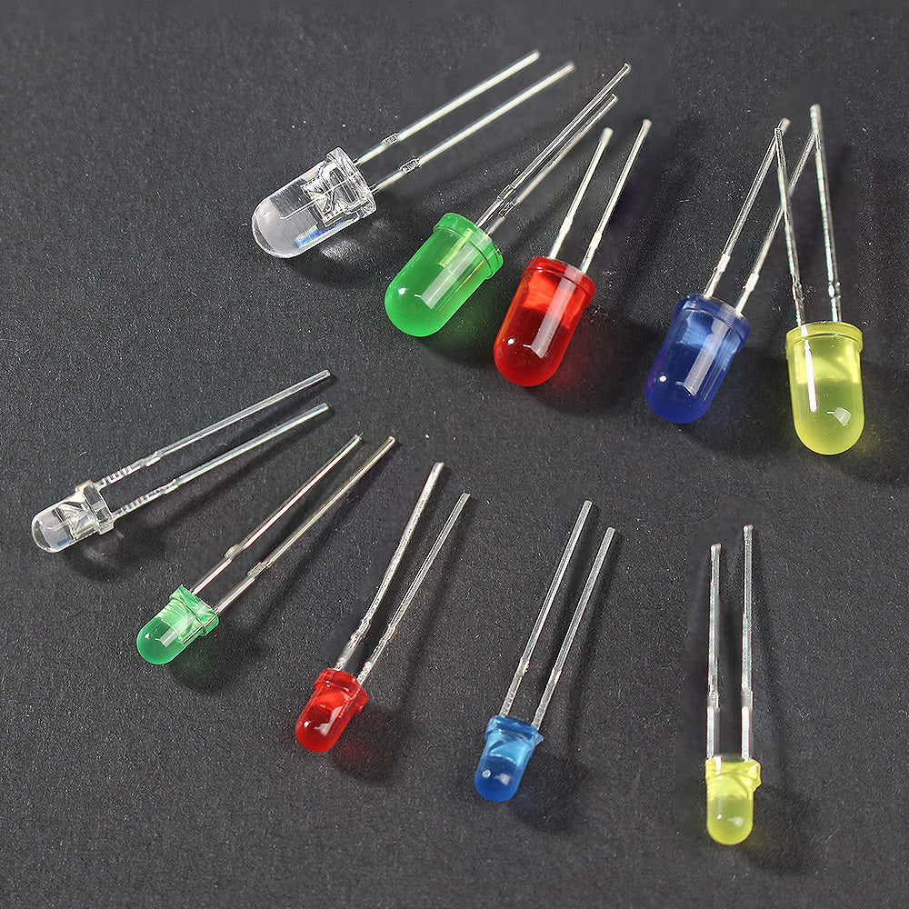 100PCS LED Assortment Kit Red Yellow Green DIY Electronics F3 F5 Emitting Diodes