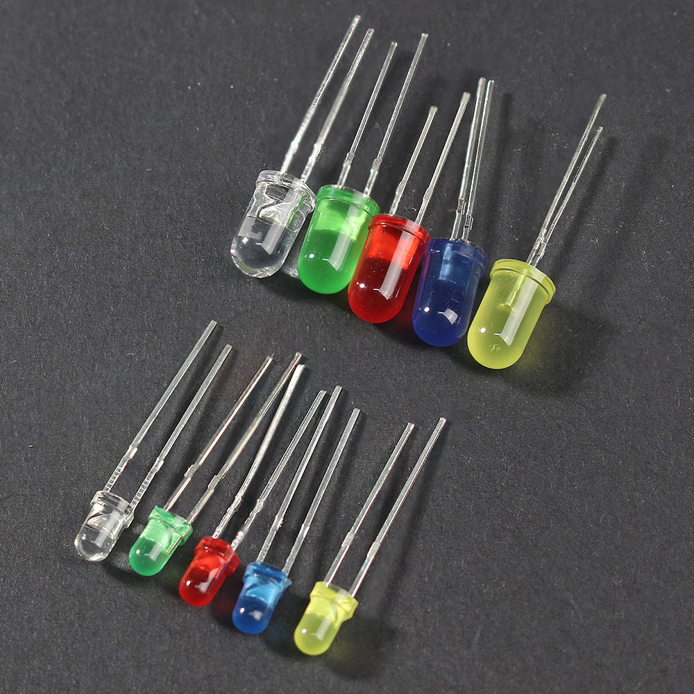100PCS LED Assortment Kit Red Yellow Green DIY Electronics F3 F5 Emitting Diodes