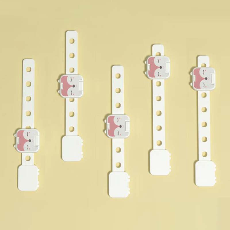 5pcs Adhesive Child Safety Lock Cartoon Shape Drawer Refrigerator Cabinet