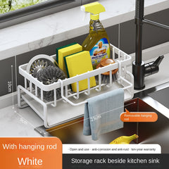 Stainless Steel Kitchen Faucet Sponge Holder and Drain Rack