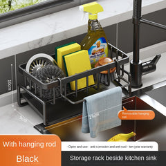 Stainless Steel Kitchen Faucet Sponge Holder and Drain Rack