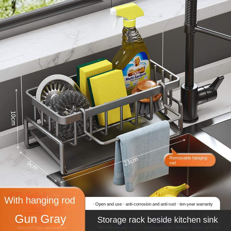 Stainless Steel Kitchen Faucet Sponge Holder and Drain Rack