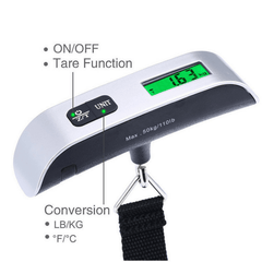 Digital Handheld Luggage Hanging Baggage Scale - 110lb 50kg