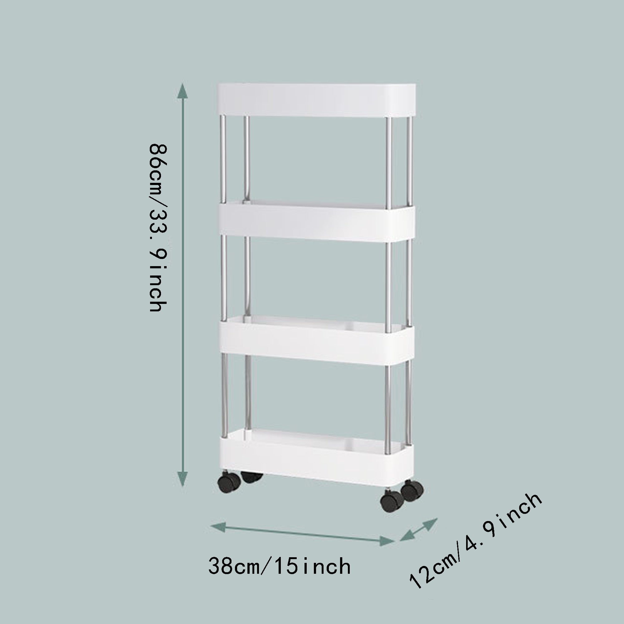 4 Tier Clip-in Organizer Mobile Shelf Kitchen Refrigerator Bathroom Living Room