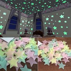 100pcs Luminous Star Stickers Wall Stickers For Aquarium Bedroom Living Room
