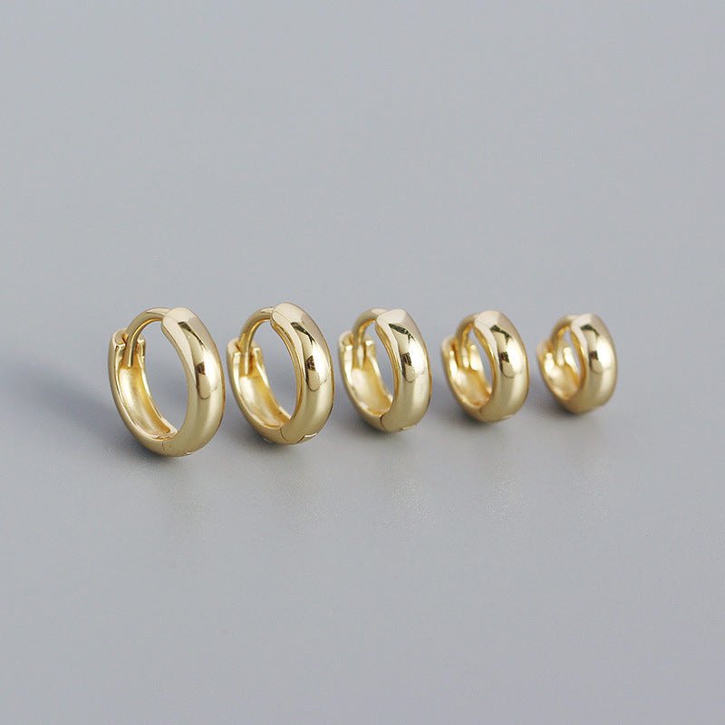 925 Silver Round Hoop Earrings For Daily Decoration