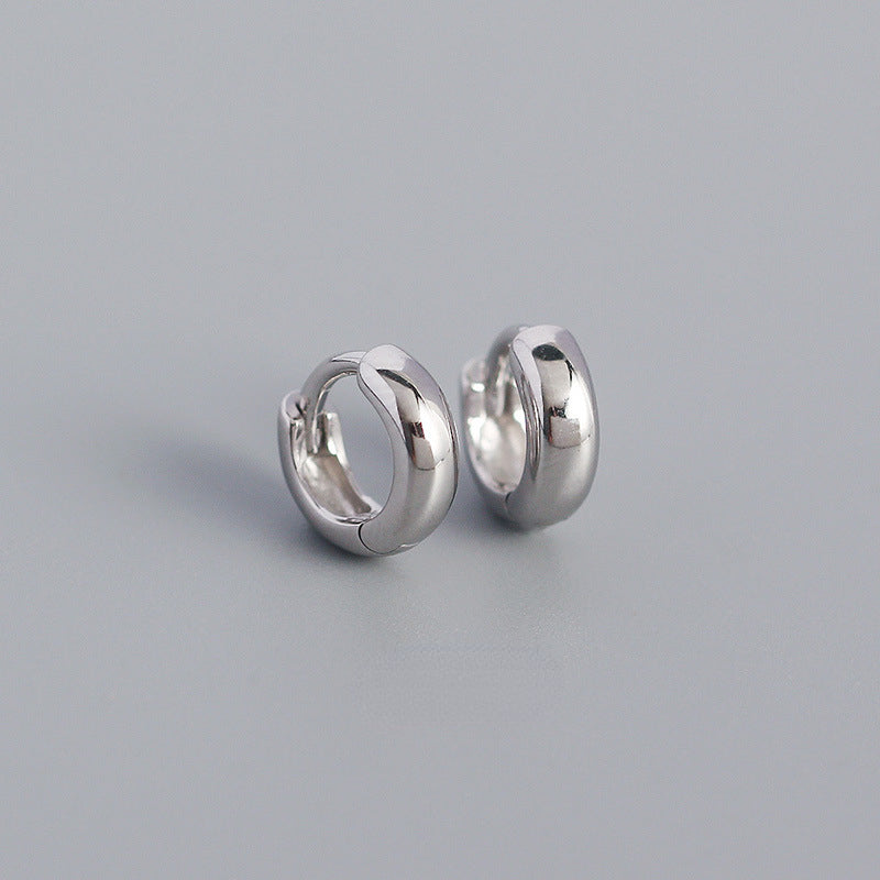 925 Silver Round Hoop Earrings For Daily Decoration