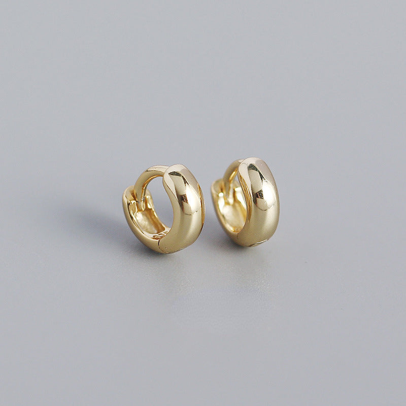 925 Silver Round Hoop Earrings For Daily Decoration