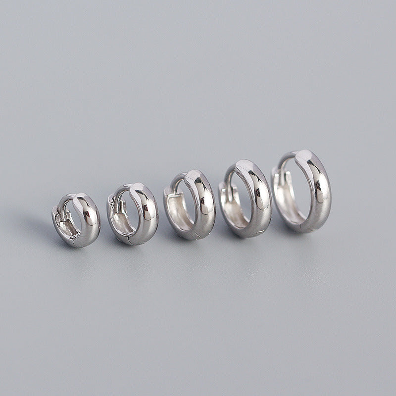 925 Silver Round Hoop Earrings For Daily Decoration