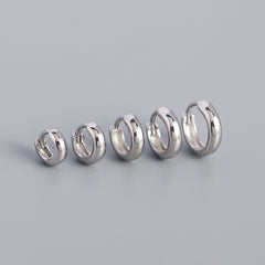 925 Silver Round Hoop Earrings For Daily Decoration