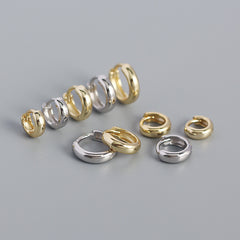 925 Silver Round Hoop Earrings For Daily Decoration