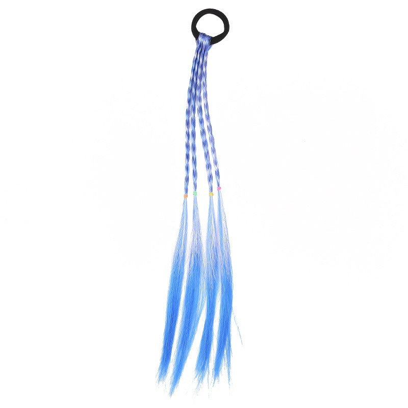 Girl's Gradient Braid Wig Hair Tie Weaving Simulation Twist Braid Hair Elastic