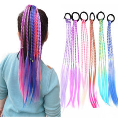 Girl's Gradient Braid Wig Hair Tie Weaving Simulation Twist Braid Hair Elastic