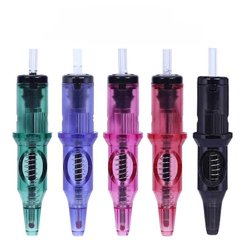 10pcs 5 Colors Ballpoint Tattoo Cartridge Needles for Practice and Motor Tattoo