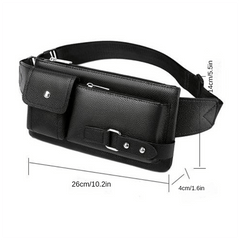 PU Leather Waist Bag Casual Fanny Pack Outdoor Camping Sports Chest Bag