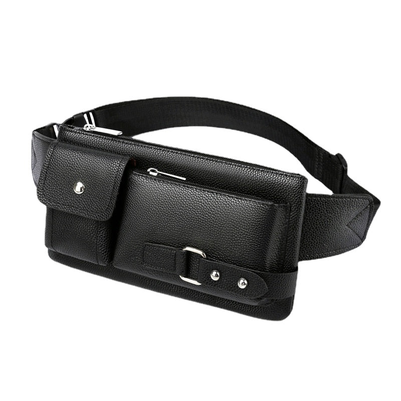 PU Leather Waist Bag Casual Fanny Pack Outdoor Camping Sports Chest Bag