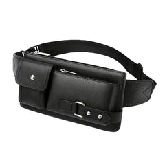 PU Leather Waist Bag Casual Fanny Pack Outdoor Camping Sports Chest Bag