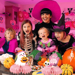 9pcs Pink Halloween Table Decorations Outdoor Party Props & Banner