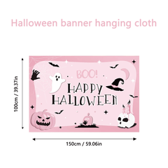 9pcs Pink Halloween Table Decorations Outdoor Party Props & Banner