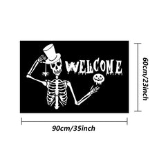 Fluffy Halloween Skull Decorate Foor Mat Entrance Plush Floor Mat